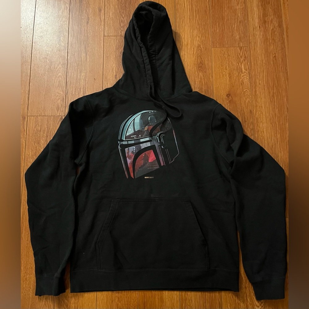 Star Wars Mandalorian.  Black hoodie. Medium, used in great condition.